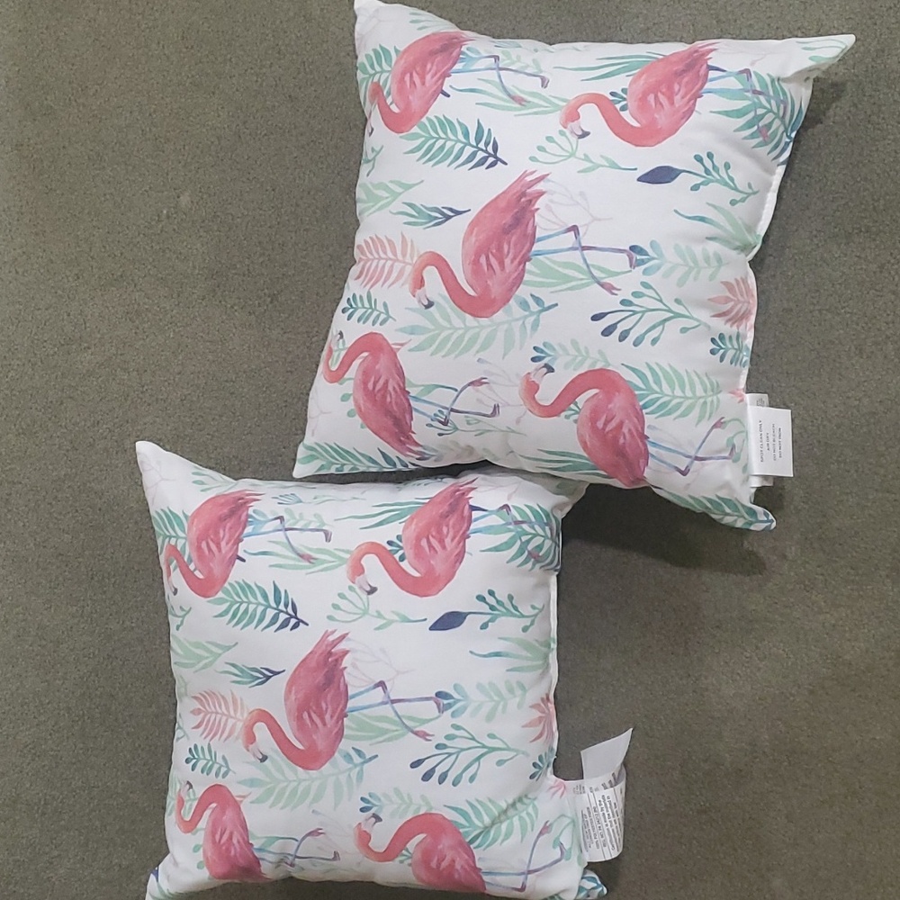 COPY - Set of 2 Large Square Flamingo pattern decorative pillows